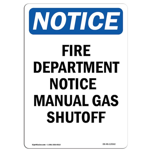 OSHA Sign, Fire Department Manual, 5in X 3.5in Decal, 10PK, 3.5" W, 5" L, Portrait, PK10